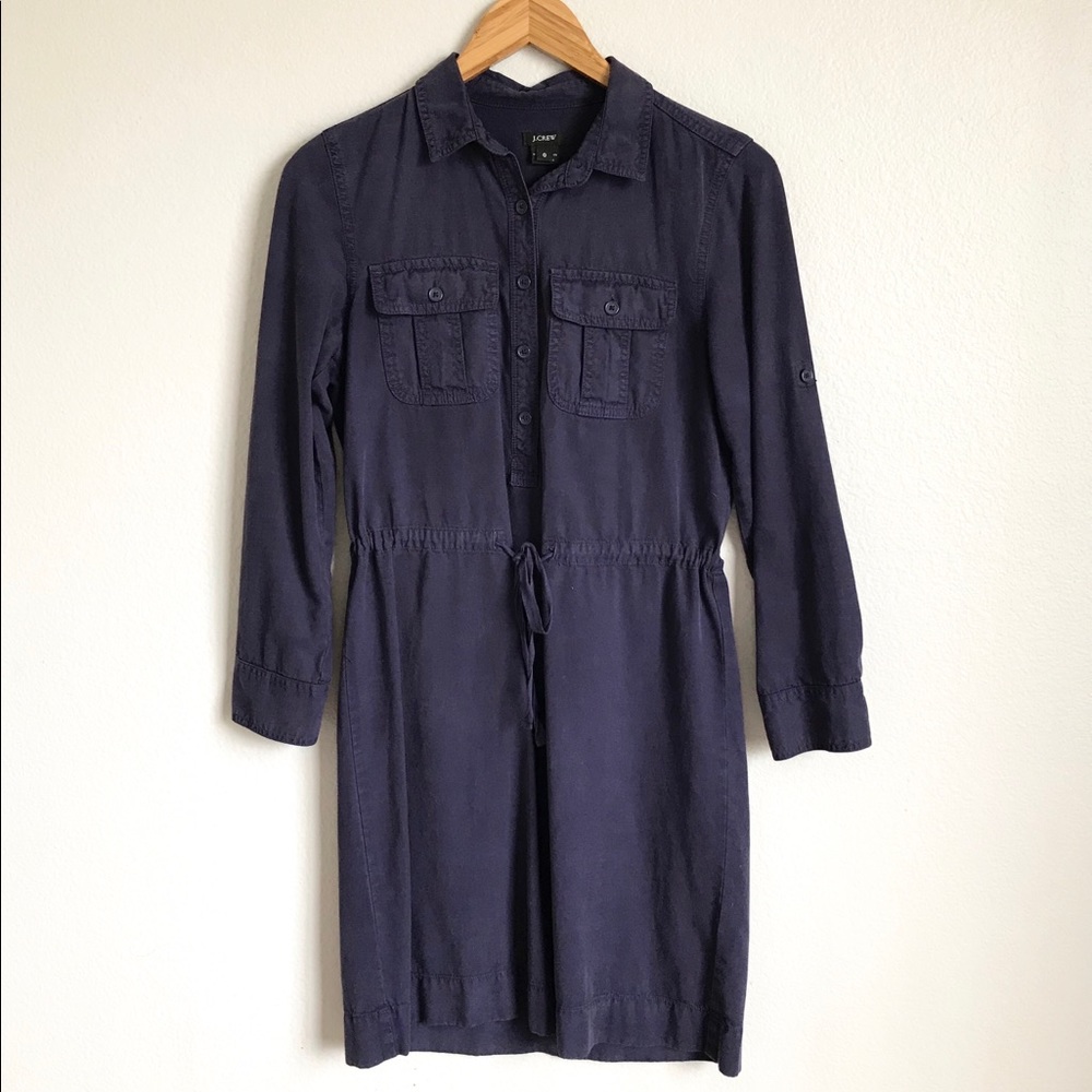 J.Crew navy shirt dress.